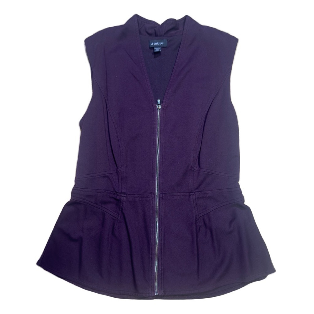 _ Le Château Zip-Up Tunic - Deep Purple - Medium - $24_